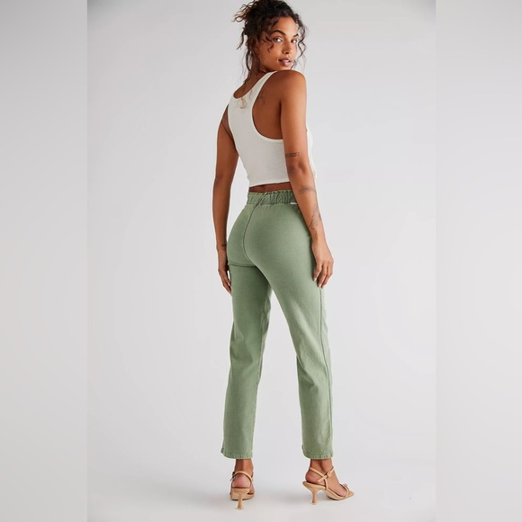MOTHER Women's Straight Leg Jeans in Sage Green - Picture 7 of 14